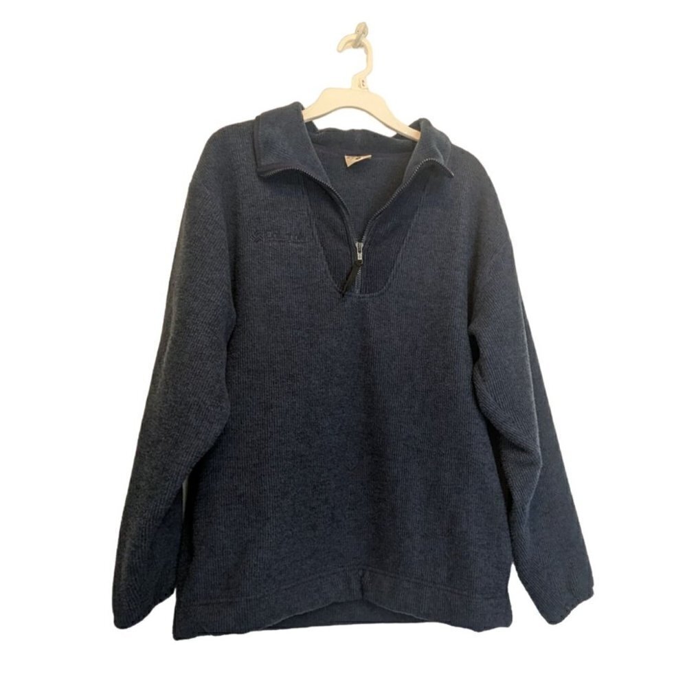 Columbia 1/4 Zip Fleece Made in USA Men's Pullover Sweater Navy Blue Small